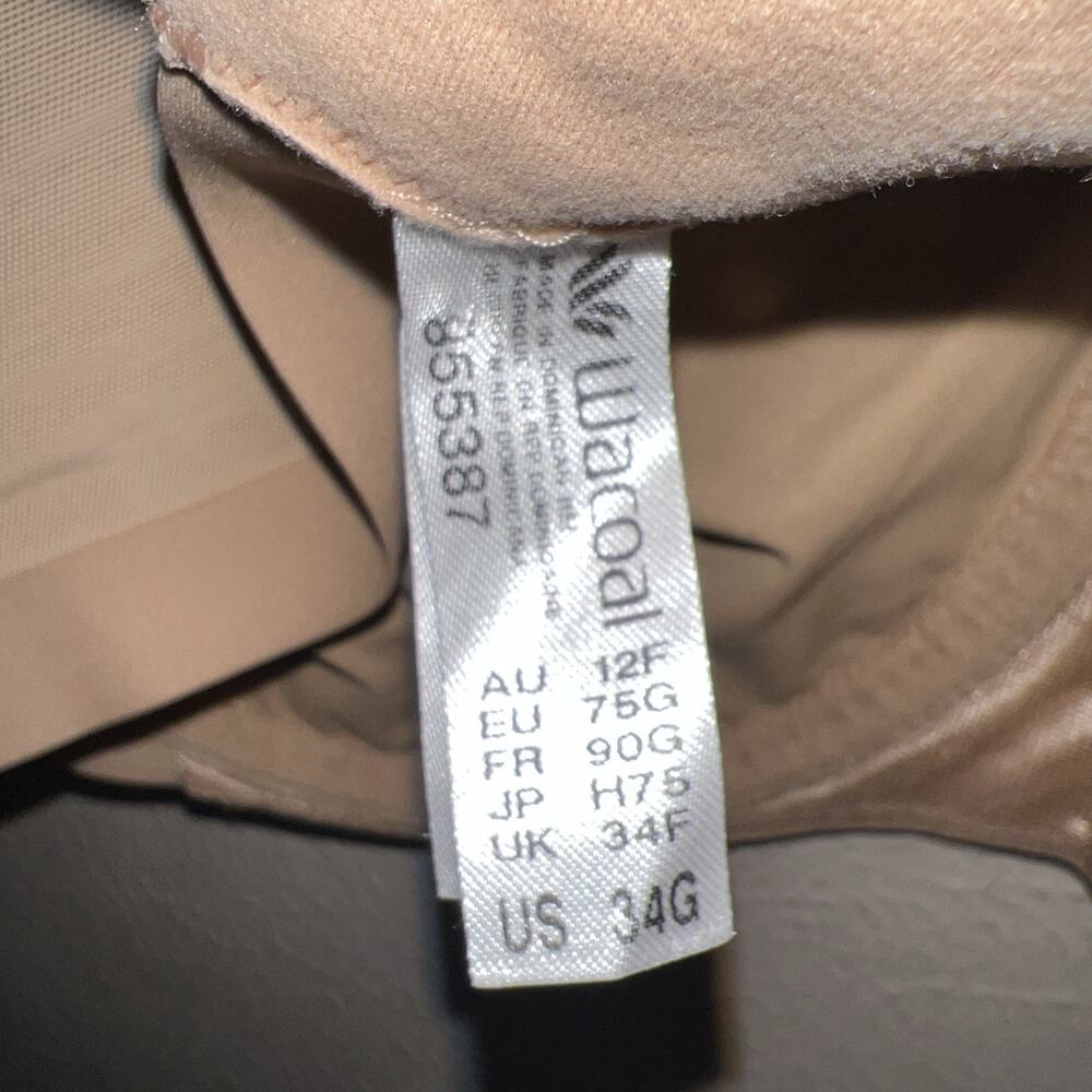 34G Wacoal Keep Your Cool Bra Underwire Bra Beige Seamless 855378 - Picture 12 of 12